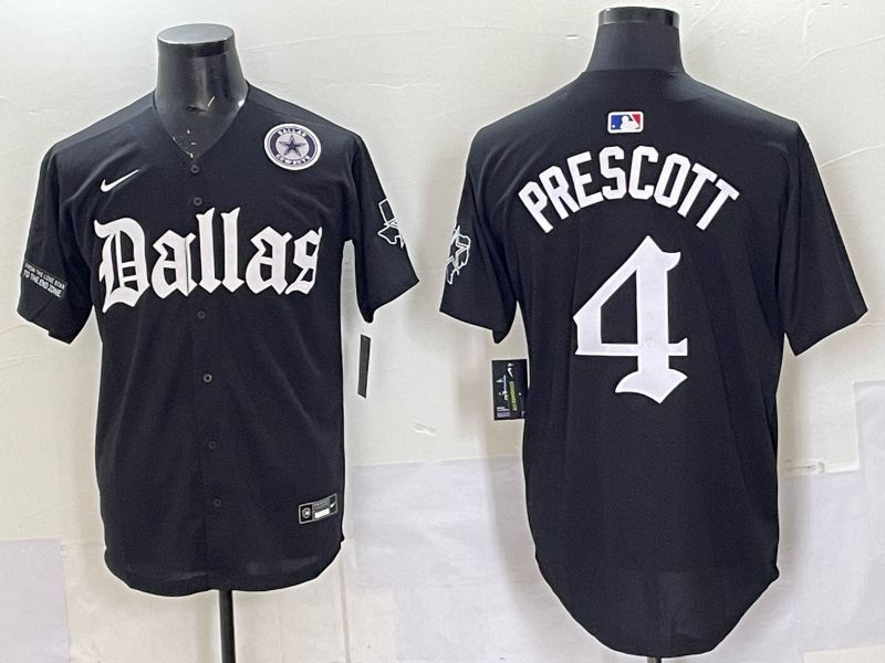 Men 2025 Nike Dallas Cowboys #4 Prescott Black 5th generation Joint Name Limited NFL Jersey 018->dallas cowboys->NFL Jersey